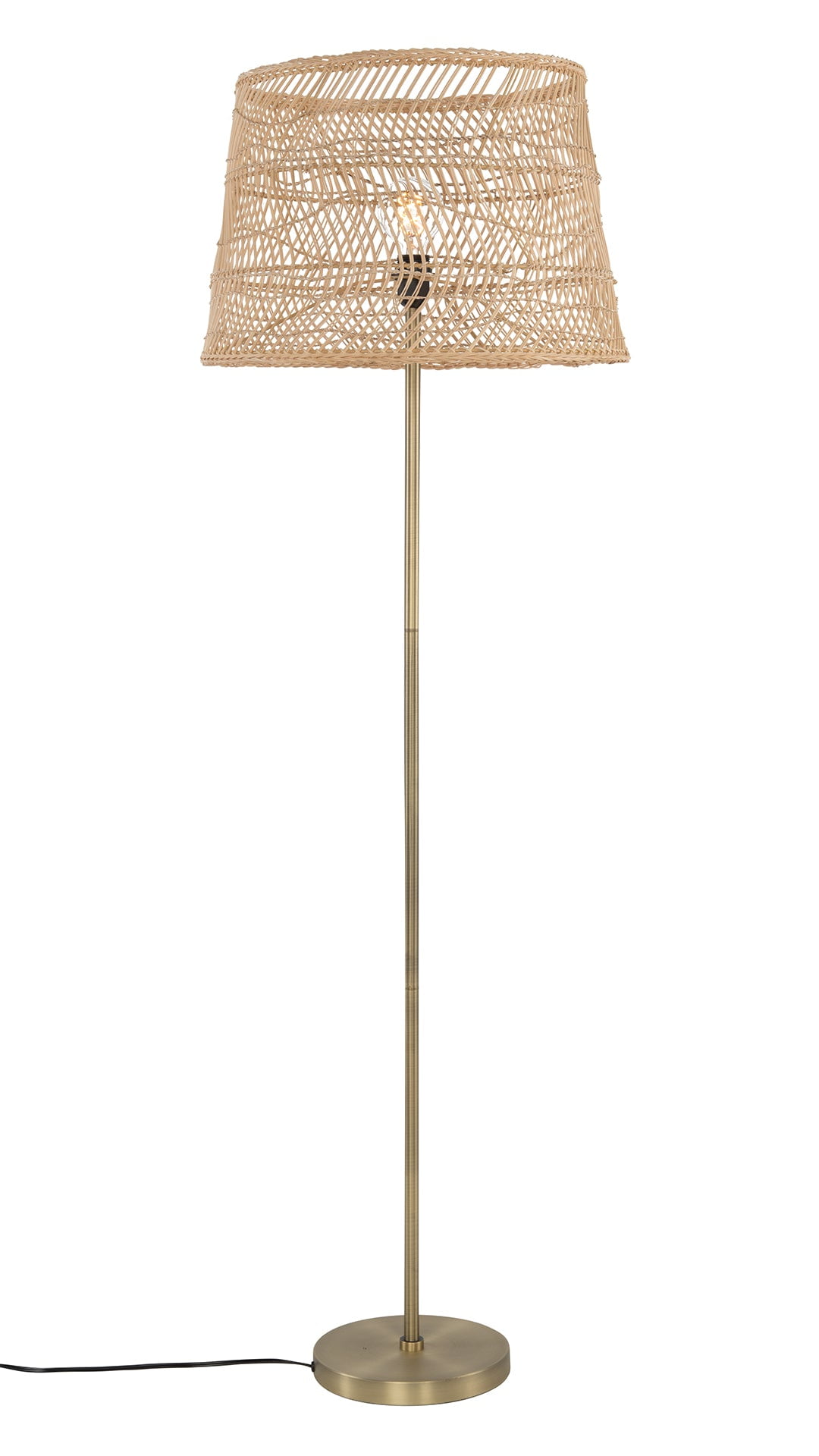 Rattan Boho With LED Bulb, Farmhouse Rustic Floor Lamp, Standing Lamp For Living Room, Bedroom
