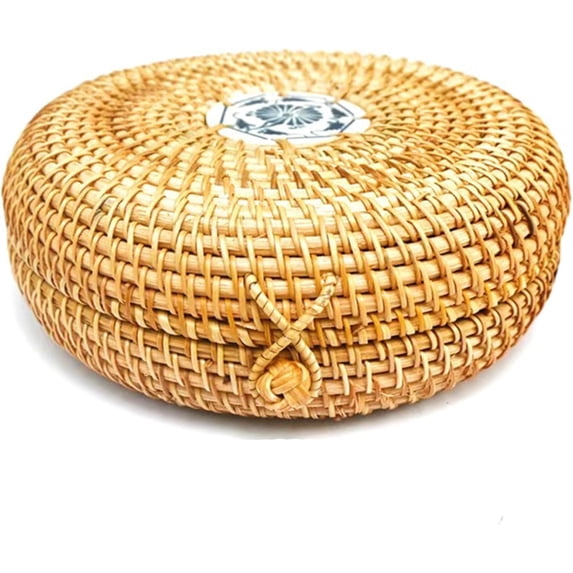 Yardley London Stackable Rattan Storage Basket with Lid, Other