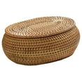 thumbnail image 1 of Rattan Box Storage Baskets with Lid, Rattan Basket, Handwoven Round Woven Basket, Desktop Decorative Box for Home,Office, 1 of 6