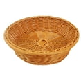 thumbnail image 1 of Rattan Bread Baskets, Handmade Woven Fruit Baskets Stackable Tabletop Food Vegetables Serving Storage Display Basket, Durable Storage Basket Fruit Dish Rattan Bread Basket, 1Pc(Khaki,9.8x9.8x2.8"), 1 of 3