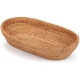 thumbnail image 1 of Rattan Bread & Fruit Basket - Small Oval Woven Serving Basket, 100% Natural & Handmade, 1 of 7