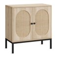 thumbnail image 1 of Rattan Buffet Cabinet, Storage Cabinet with Doors and Shelves, Wood Console Cabinet with Storage Entryway Cabinet for Hallway, Living Room, Dining Room, 1 of 7