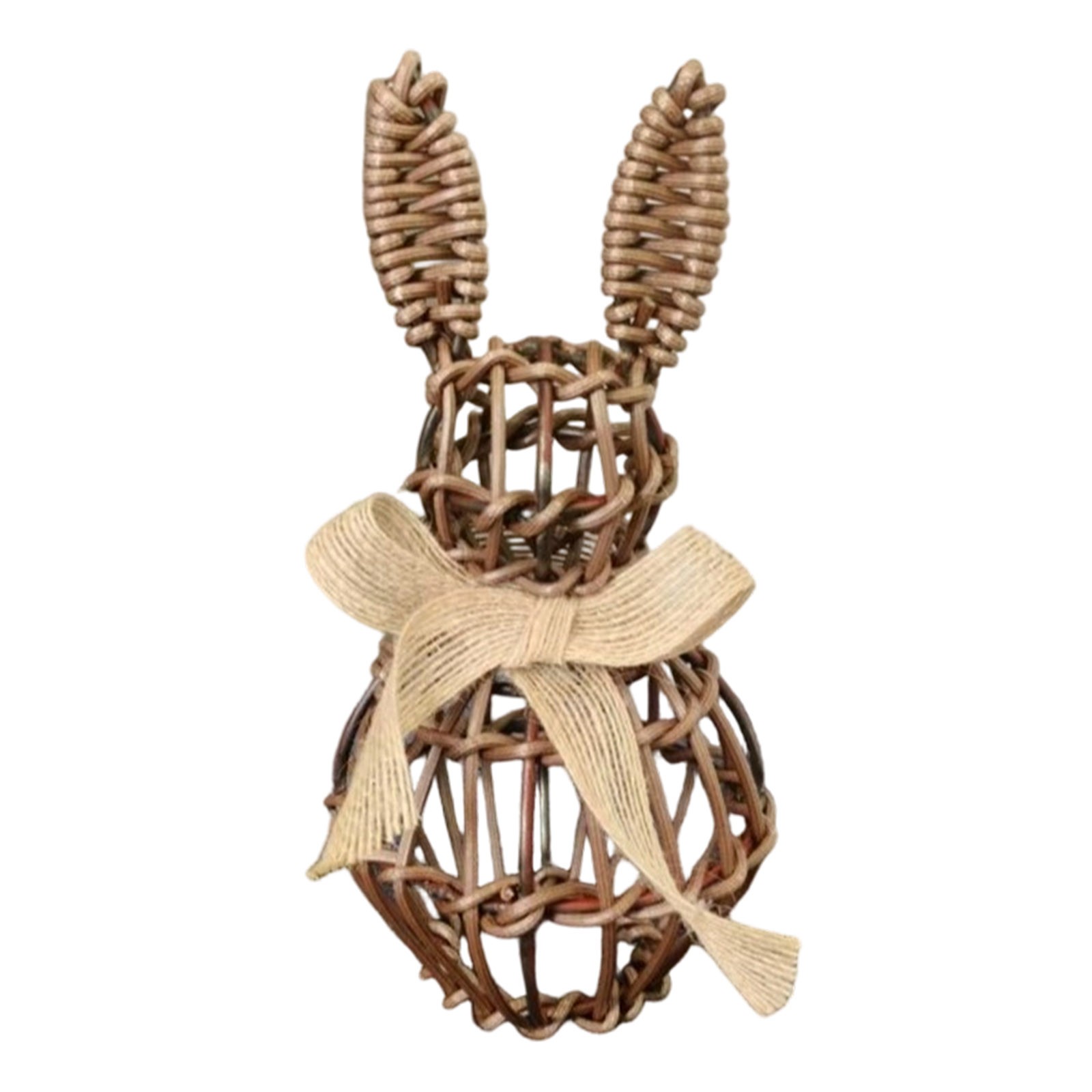 Rattan Bunny Figurine Handwoven Rabbit Statue Sculpture Easter Spring ...