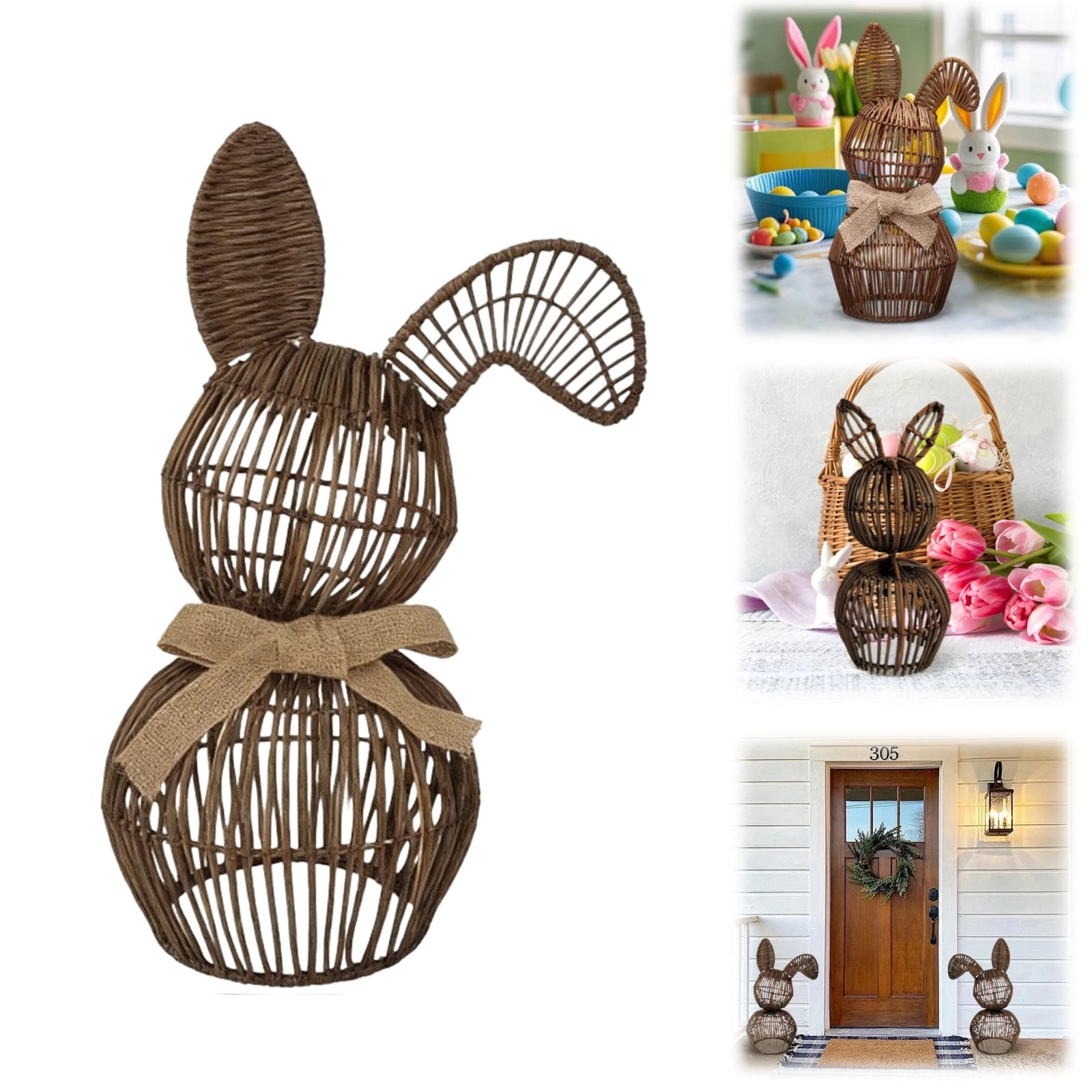 Rattan Bunny, Wicker Bunny, Wicker Easter Bunny Decor, Rattan Bunny ...