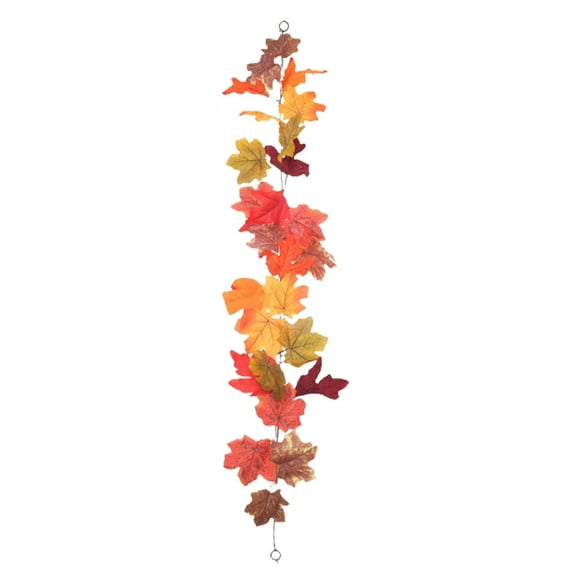 Rattan Cane-Plastic Flowers for Outdoors-Fall Garland 40 Inch Realistic Fade Maple Leaves Garland Hanging Autumn Decorm for Thanksgiving Wedding Fireplace Decor Fall Leaves Garl