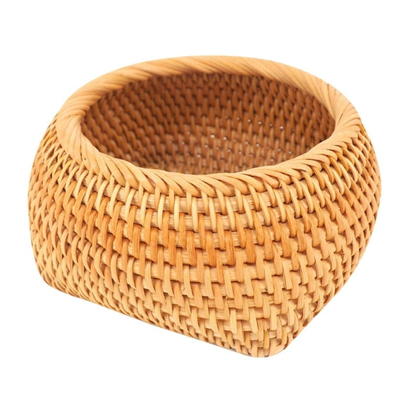Rattan Cans Plate Woven Storage Basket Round Hyacinth Basket Tea Cans Rattan Plate