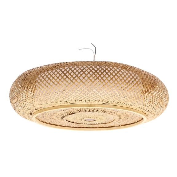 Rattan Ceiling Light 60cm Bamboo Wicker Fixture Bedroom Pendant Lamp Easy Install Rustic Boho Decor for Living Room Dining Room Hallway Porch Kitchen Island