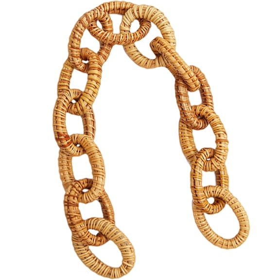 FOMIYES Rattan Chain Link Decor Brown Rustic Wall Art for Home Decoration