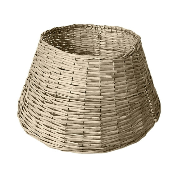 Rattan Christmas Tree Collar - 24" Rustic Farmhouse Tree Skirt- Xmas Tree Base Cover for Christmas Decoration- Natural Woven Holiday Tree Ring Accessory for Home, Living Room