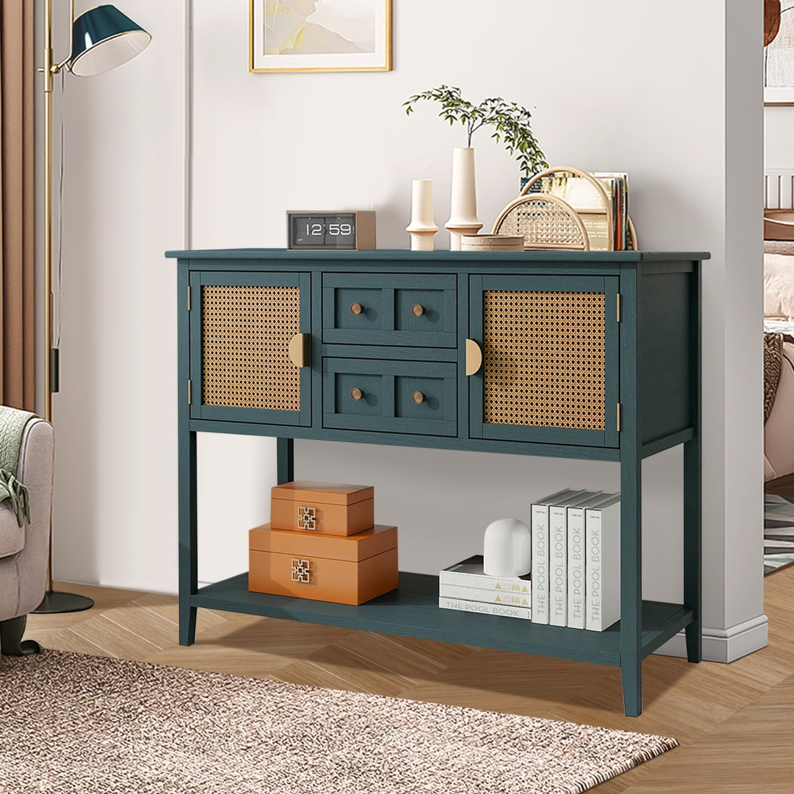 Rattan Console Table for Entryway, Accent Sofa Table Entryway Table ...