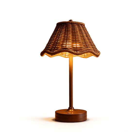 Rattan Cordless Table Lamp,3 Color Touch Dimmable,USB Rechargeable LED Nightstand Lamp with Woven Shade for Bedroom Living Room Patio