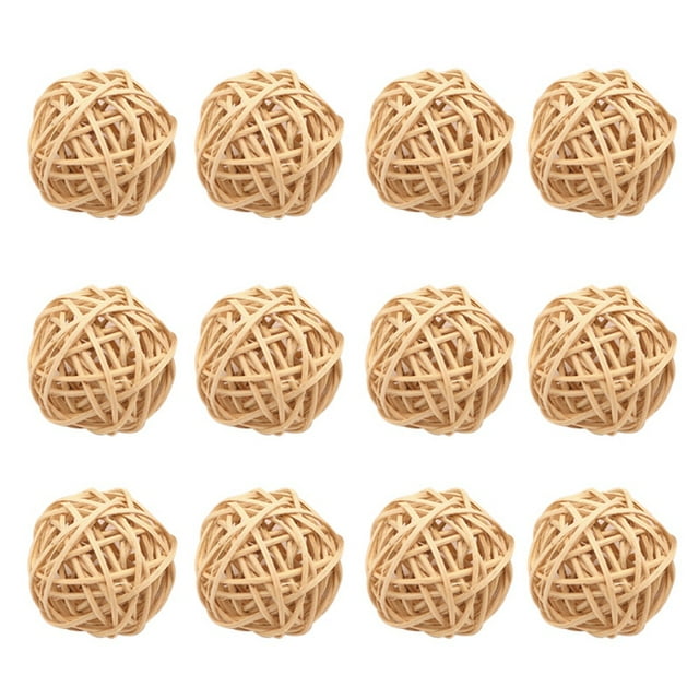 Rattan Decorative Balls, Large Wicker Rattan Balls 2/1.2 inch, Rattan Balls for Decorating, Bowl