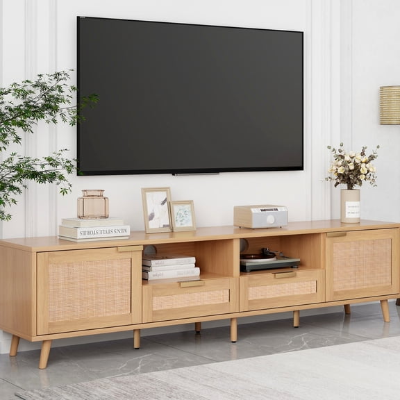 Rattan Design - Multi - Functional Storage - Living Room, Bedroom or Office - Organize Media Devices