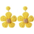 thumbnail image 1 of Rattan Earrings for Women Statement Boho Raffia Straw Wrapped Flower Drop Dangle Earrings Summer Tropical Beach Jewelry, 1 of 7