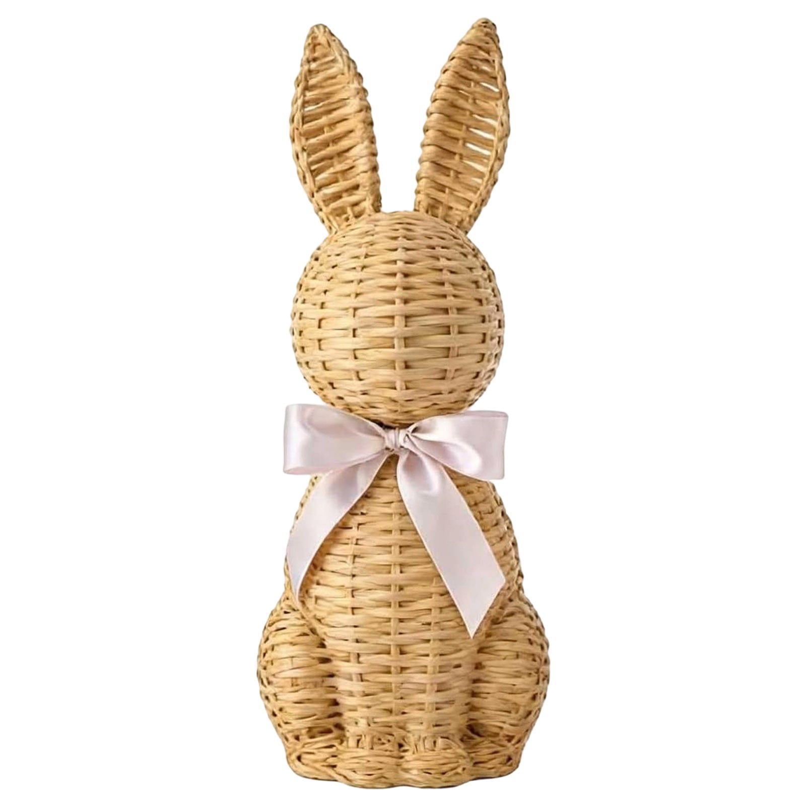 Rattan Effect Easter Bunny Decor, Resin Rabbit Figurines Set of 3 in ...