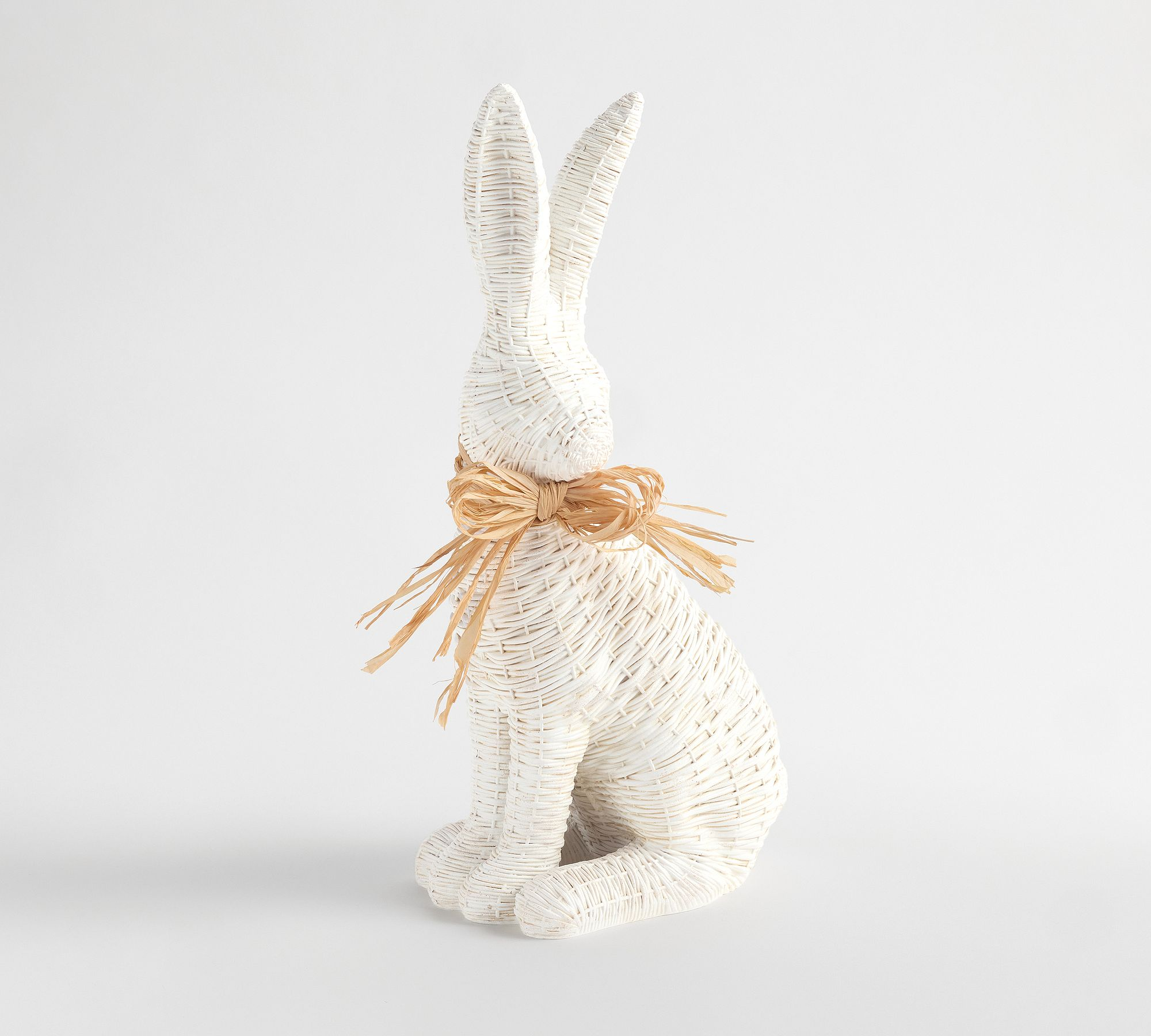 Rattan Effect Resin Rabbit Garden Statue Decor Wicker Bunny Easter ...