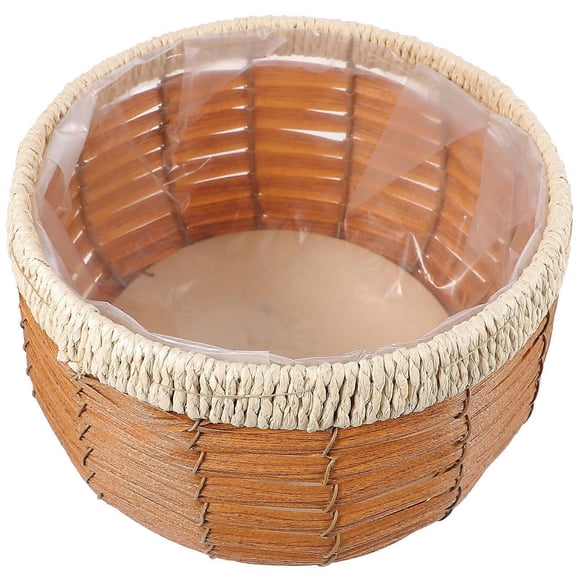 Rattan Flowerpot Woven Planter Basket Outdoor Use 23X14.5CM Decorative Storage 1Pack