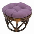 thumbnail image 1 of Rattan Footstool with Twill Cushion, Grape, 1 of 1