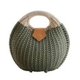 thumbnail image 1 of Rattan Handbag Fashionable Straw Shell Shape Storage Handbag for Female Woman Lady (Green), 1 of 6