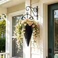 thumbnail image 1 of Rattan Hanging Wall Planter Rustic Vintage Hanging Planter Basket Cone Shaped Plant Holder Farmhouse Flower Pot Wicker Bird Nest Flower Basket for Garden Decor, 1 of 7