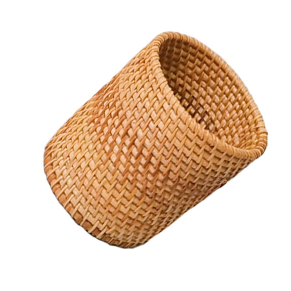 Rattan Holder Stylish Hand Woven Wicker Pen Holder for Makeup Brush