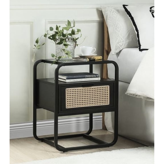 Rattan Insert / In Hallway or Entryway / Easy Access to Items