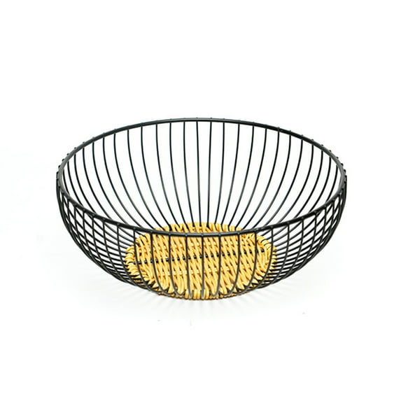 Mouliraty Rattan Iron Fruit Tray Vegetable Drainage Basket Living Room Snacks Candy Storage Bedroom Bathroom Cosmetic Basket