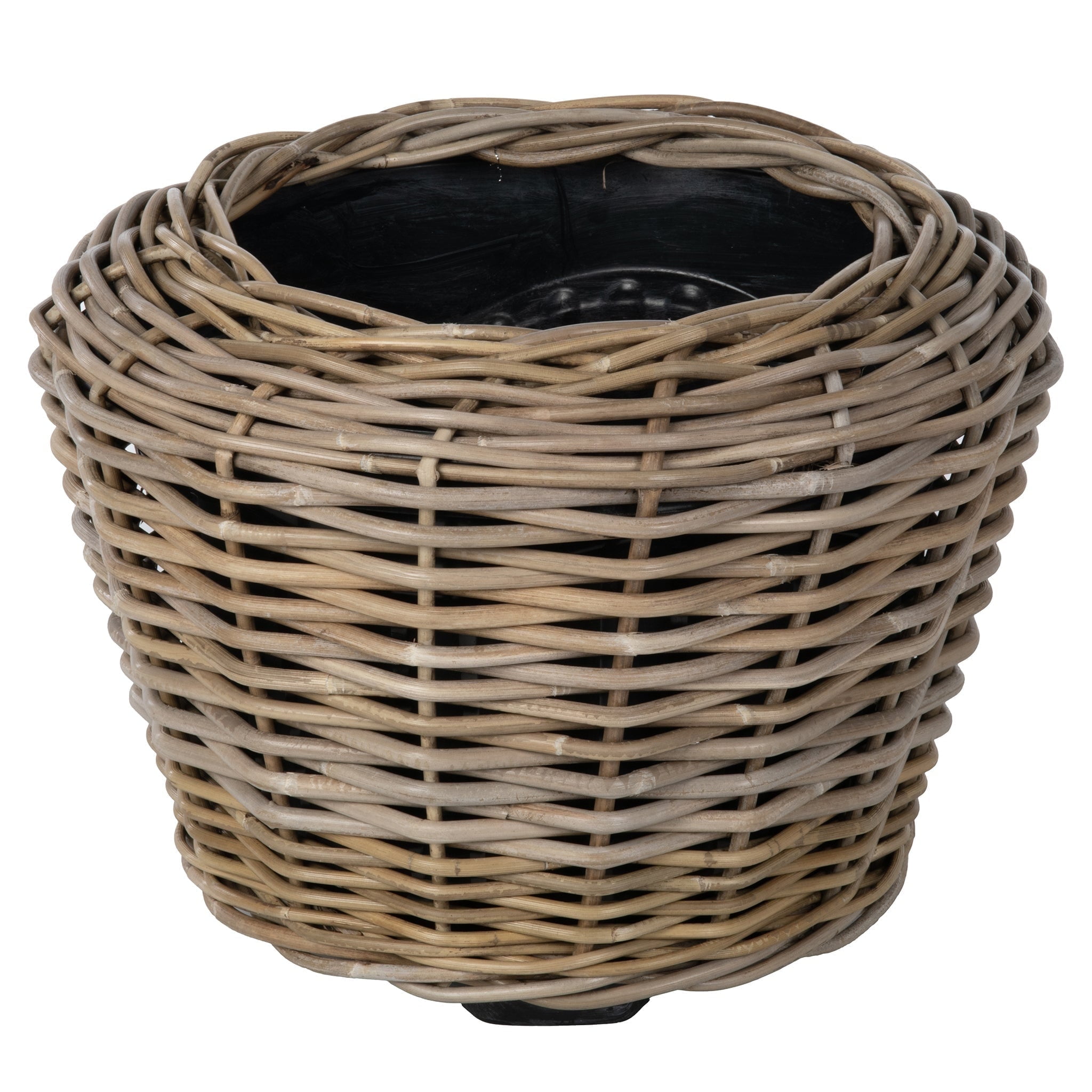 Medium Rustic Rattan Indoor/Outdoor Plant Pot with Drainage Hole