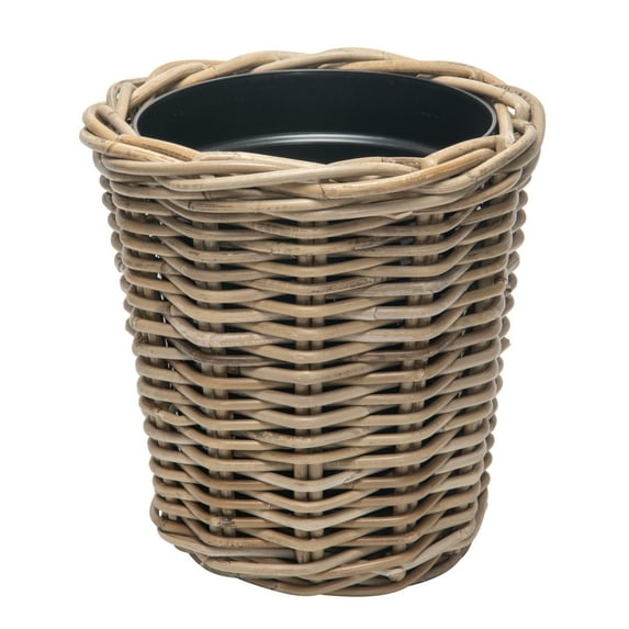 KOUBOO Unique Home Decor Kobo Rattan 2 Gal Waste Basket, Elevate Your Space with Boho Charm, Gray-Brown, 1 Count