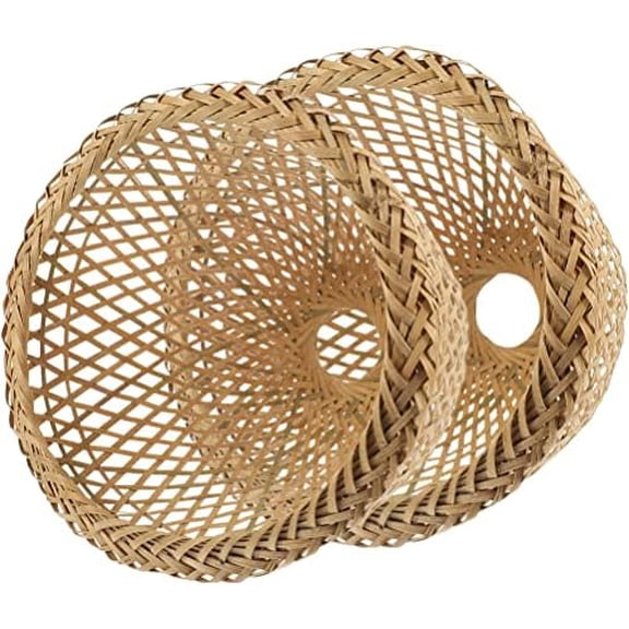 Rattan Lamp Shade 2pcs Woven Lampshade Weave Lighting Rattan Pendant Light Shade Wicker Basket Hanging Ceiling Light Cover Fixture for Cafe Decor Japanese Decor$$Tools & Hardware Other