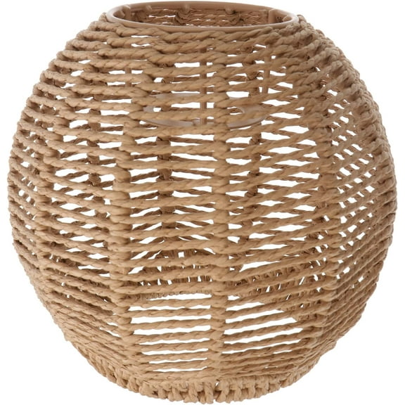 Rattan Lamp Shade Small Boho Shades Replacement - Pendant Sconce Shade Ceiling Fan Light Covers Round Woven Lampshade for Floor Lamps Pendant Light Chandelier Wall Sconces Light Fixture