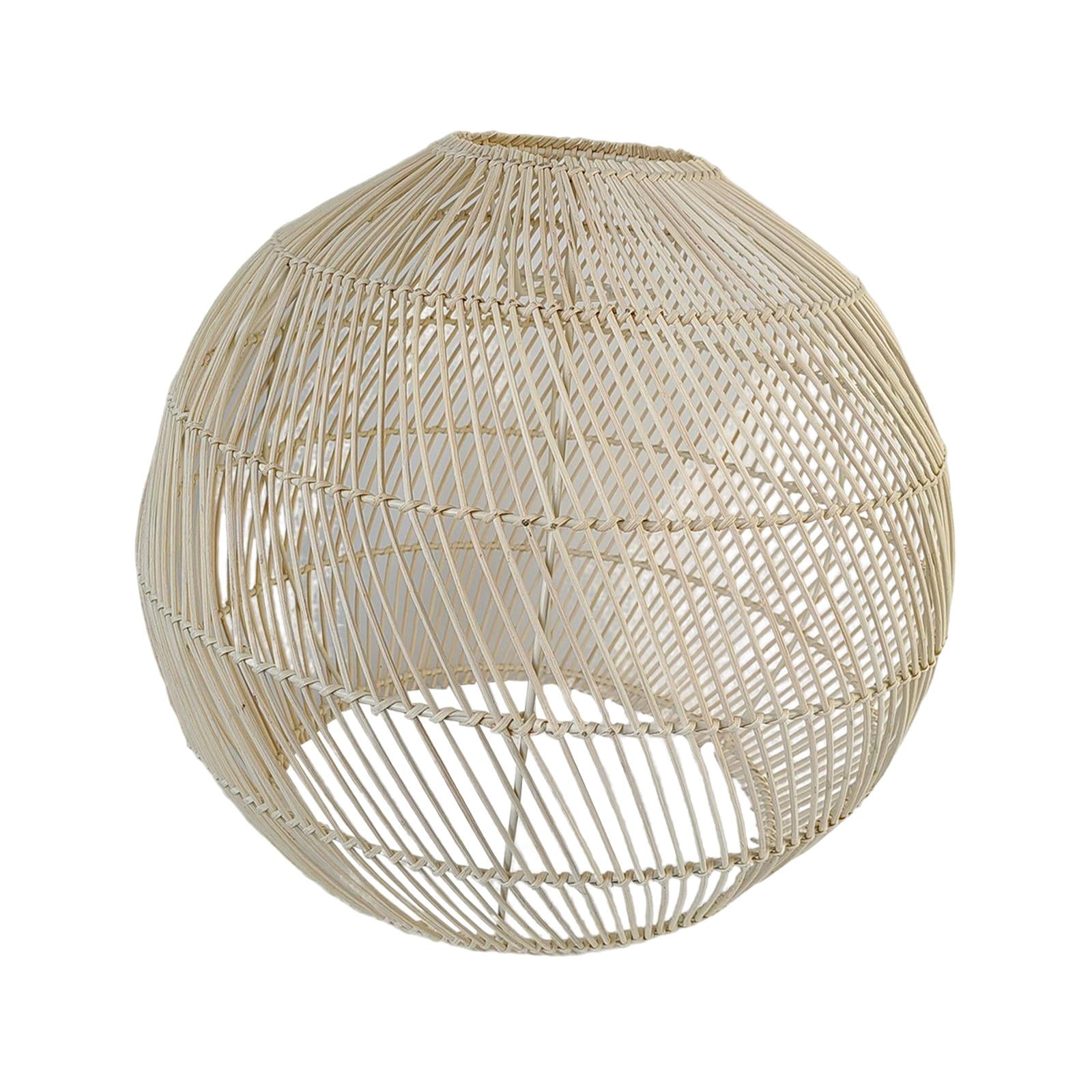 Rattan Lampshade Pendant Light Cover Lights Fixture Basket Chandelier Lamp Shade Ceiling Pendant Lamp Shade for Cafe, Bedroom, Stair, Hotel