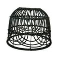 thumbnail image 1 of Rattan Lampshade Rattan Basket Chandelier Lamp Shade Woven Lampshade Round nature Replacement Wicker Pendant Light Cover for Living Room Black, 1 of 9