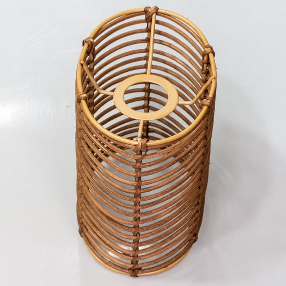 Rattan Lampshade, Tall Oval Drum, Handcrafted Lamp Shade Replacement for Table Lamps, Pendant Lights Floor Lamps