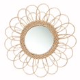 thumbnail image 1 of Rattan Mirror, Rattan Innovative Round Makeup Mirror Bathroom Wall Hanging Mirror for Home Living Room - Inner Dia 16.5cm, 1 of 8