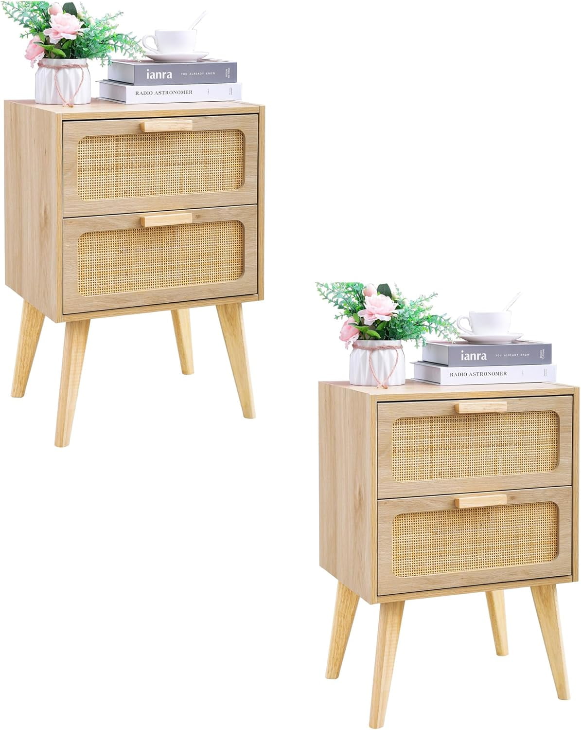 Rattan Nightstand Set Of 2