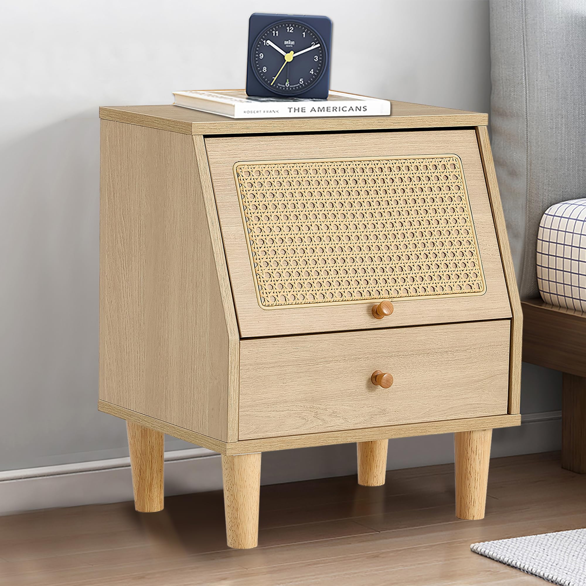 Rattan Nightstands Modern Bedside Boho Bedside Table Rattan End