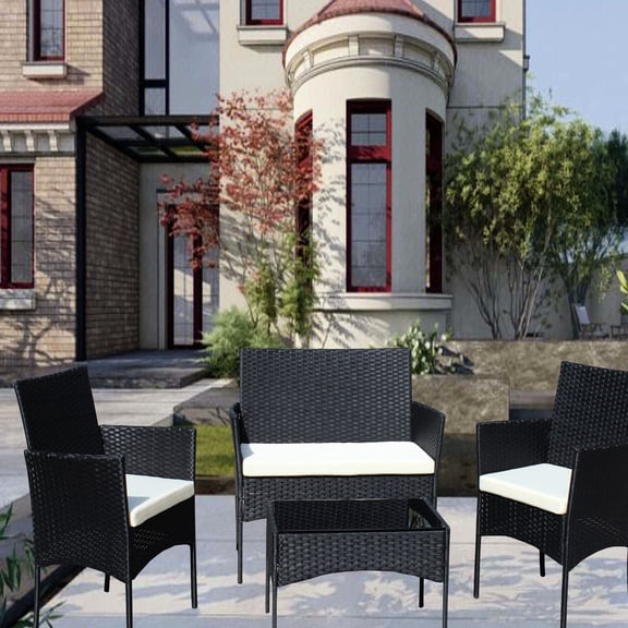 Rattan Outdoor Furniture Set with Ergonomic Seating / Enjoy Comfortable Outdoor Relaxation
