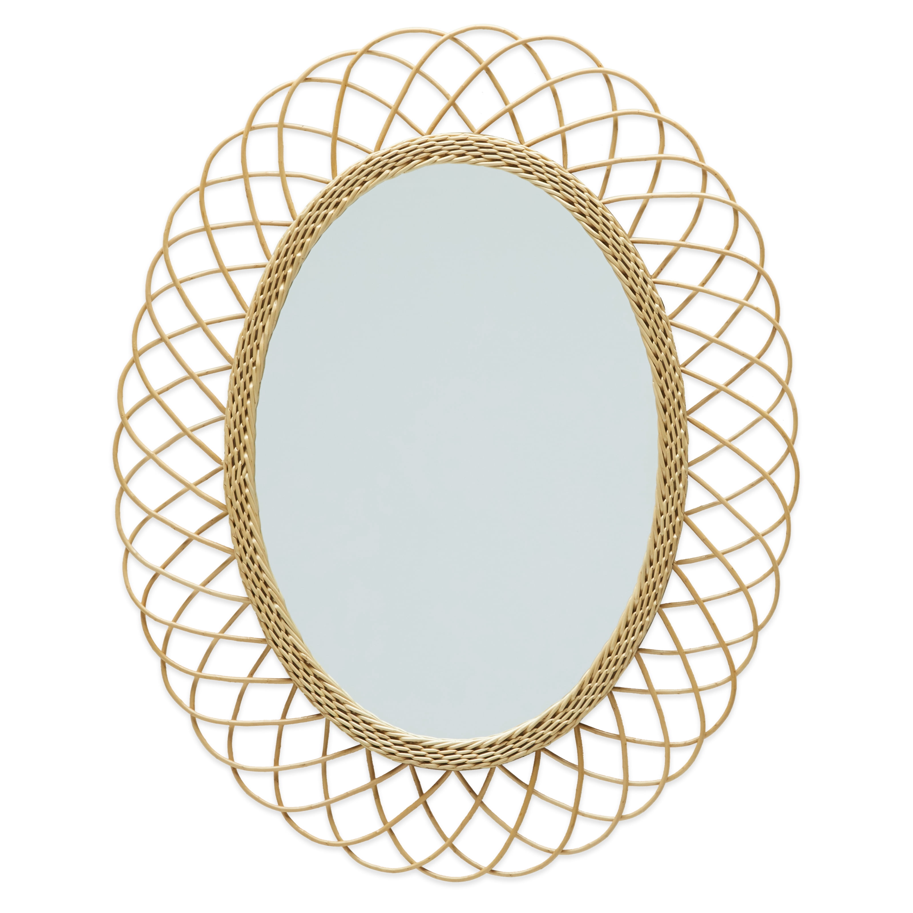 Rattan Oval Wall Mirror by Drew Barrymore Flower Home