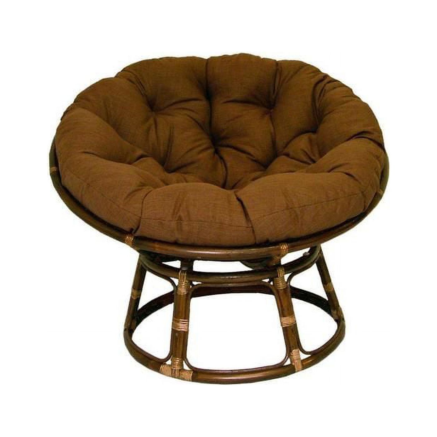 Rattan Papasan Chair with Fabric Cushion