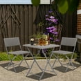 thumbnail image 1 of Rattan Patio Bistro Set, 3 Piece Foldable Outdoor Patio Furniture Sets, with Folding Table and Two Chairs, for Garden, Backyard, Pool, Lawn, Porch, Balcony, All Weather Rattan, 1 of 9