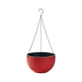 thumbnail image 1 of Rattan Pattern Hanging Planter Flower Basket Pot for Indoor Outdoor Plant Holder, 1 of 18