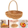 thumbnail image 1 of Rattan Picnic Basket with Handle, 10X7 Inch Wicker Woven Storage Basket for Fruits, Vegetables, Snacks, Home Decor, Outdoor Use, 1 of 7