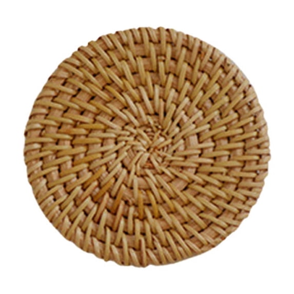 Rattan Placemats - One of 4 Sizes Round Placemats, Round Woven Placemats, Rattan Drink Coasters,Table Mats, Chargers for Dinner Plates, Boho Placemats, Wicker Placemats