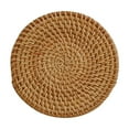 thumbnail image 1 of Rattan Placemats - One of 4 Sizes Round Placemats, Round Woven Placemats, Rattan Drink Coasters,Table Mats, Chargers for Dinner Plates, Boho Placemats, Wicker Placemats, 1 of 7