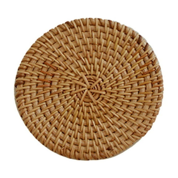 Rattan Pot Holder, Heat Insulation Mat, Natural Woven Brown Rattan Trivet, Durable Kitchen Table Protector, Multipurpose Desktop Heat Resistant Coaster
