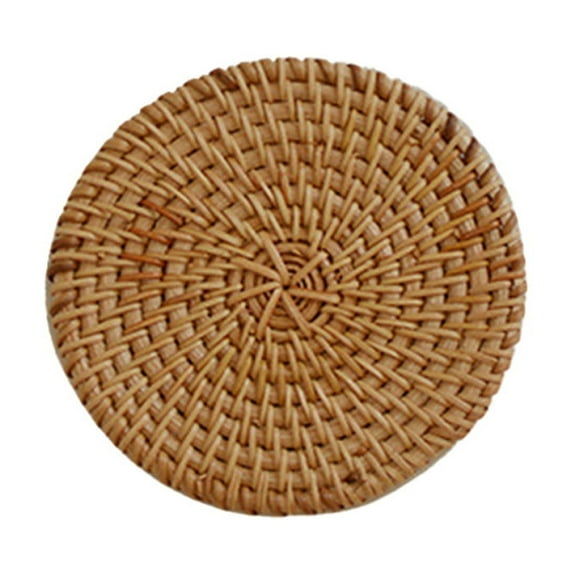 Rattan Pot Holder, Heat Insulation Mat, Natural Woven Brown Rattan Trivet, Durable Kitchen Table Protector, Multipurpose Desktop Heat Resistant Coaster