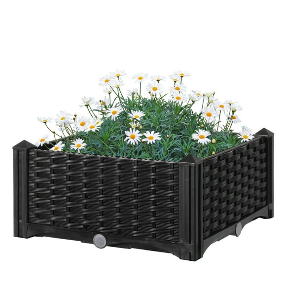 Rattan Raised Garden Bed Flower Planter
