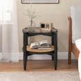 Rattan Round Side End Table with Tempered Glass Tabletop - Walmart.com