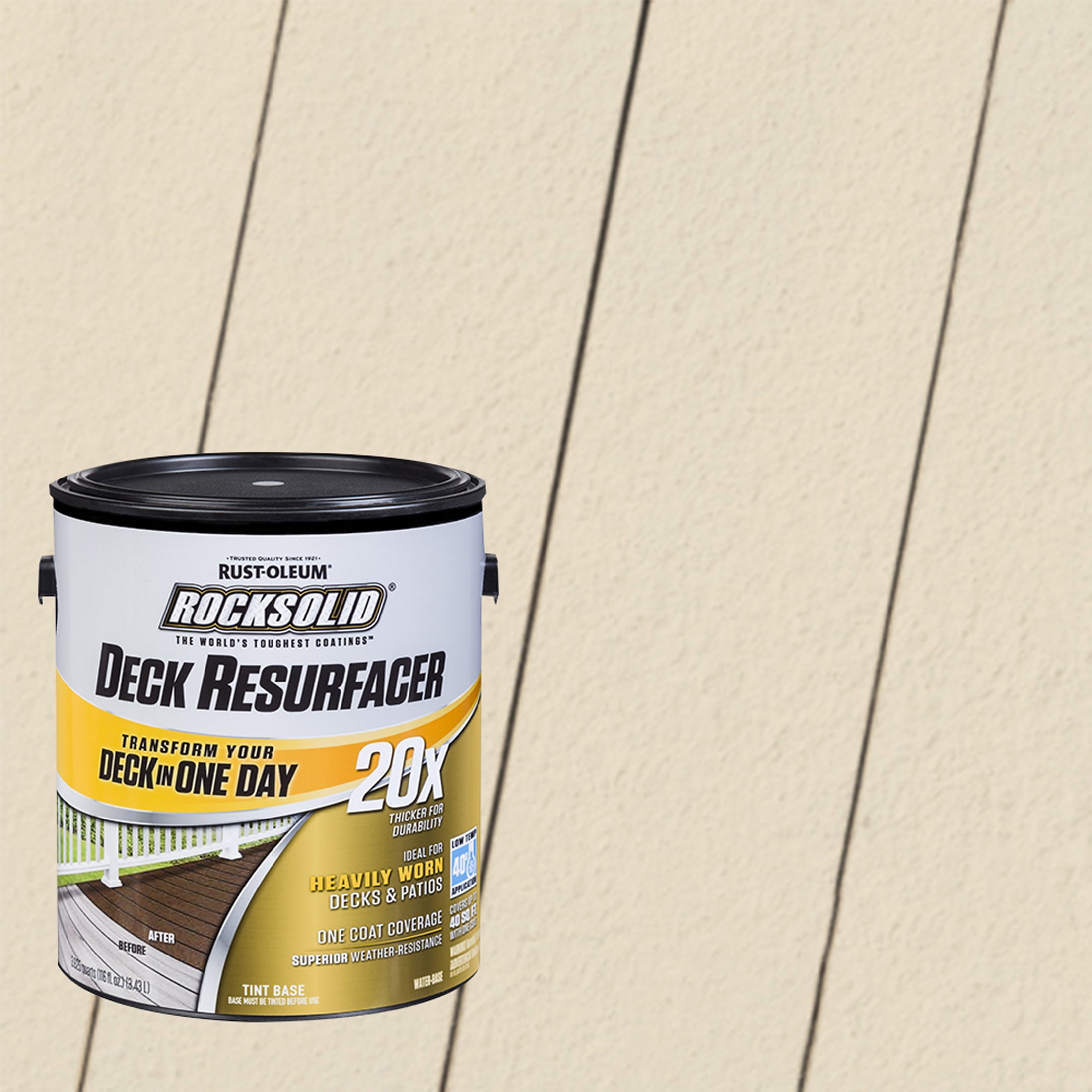 Rattan, Rust-Oleum RockSolid 20X Exterior Wood Deck Resurfacer-319399T, Gallon